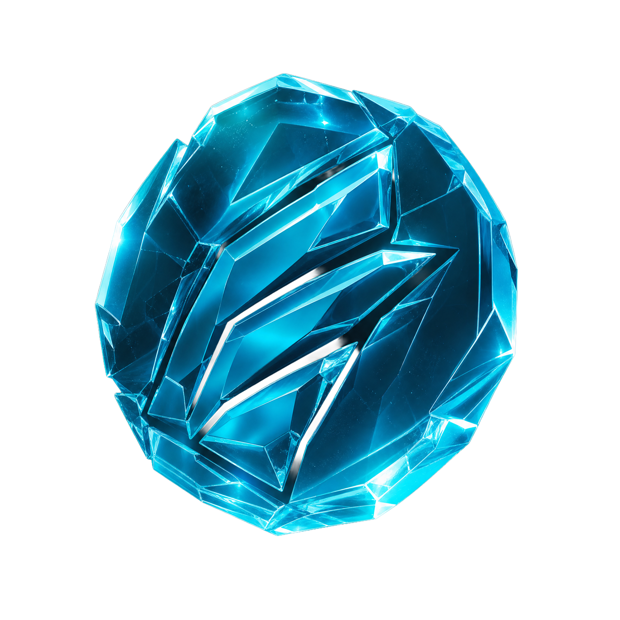 Эмблема токена IBS в cyan-стекле